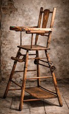 Antiker PUPPEN HOCHSTUHL