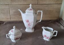 Seltmann Weiden, Kaffeekanne Gießer Zuckerdose, Form Andrea Rosa Blüte, Top