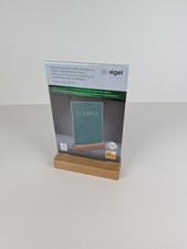 Tischaufsteller A5 hoch, mit Eichenholz-Sockel, 10er Pack, glasklares A...