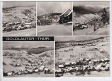 Ansichtskarte Goldlauter/Thüringer Wald - Ortsansicht mit Schnee/Strassenpartie
