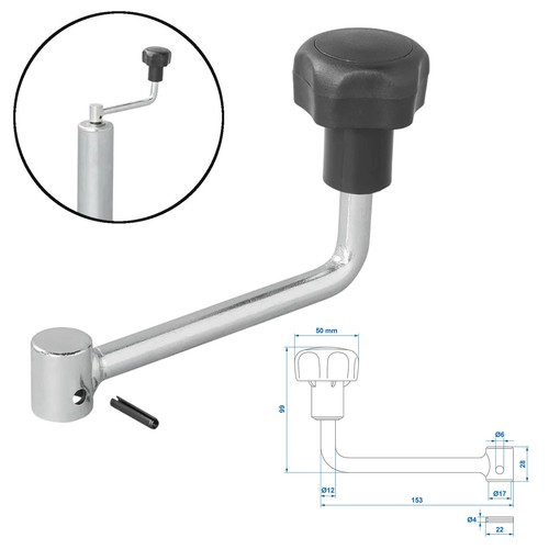 Kurbel hebel stützrad 60mm - kurbel,