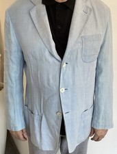 Sakko - Hellblau - Leinen - v