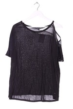 TIGHA Kurzarm-Bluse Damen Bluse Gr. DE 42 schwarz Casual-Look