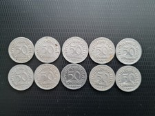 10 x 50 Pfennig Weimar 1919  A  !! Sehr Seltener Jahrgang !!