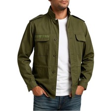 Herren Armee Militärjacke Surplus Kampf Feld Mantel Khaki Taktische