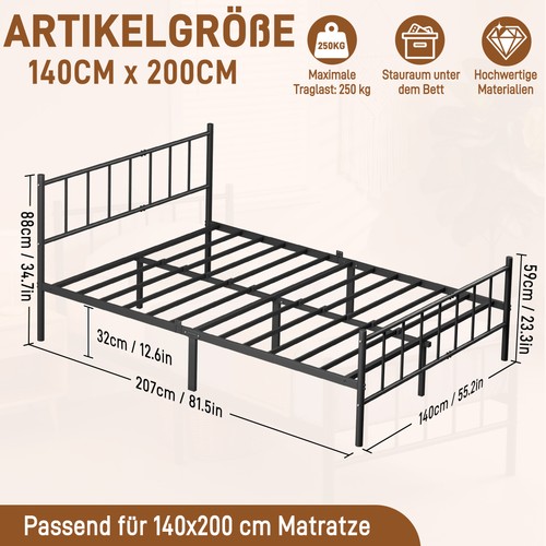 160cm metallbett - 90-160cm,