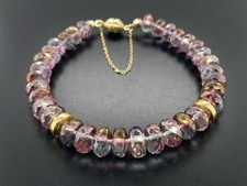 ARMBAND 585/- GELBGOLD MIT MYSTIC FIRE TOPAS & HÄMATIT FACETTENREICH SCHMUCKJAGD