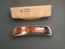Vintage Mundharmonika  M. Hohner Comet  made in Germany  Retro  Tonart G  Etui