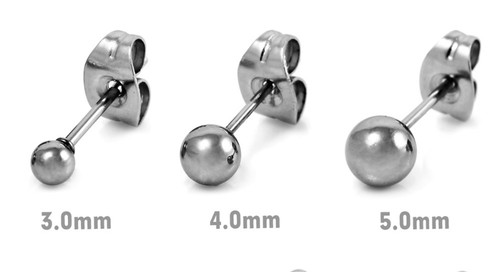 Paar edelstahl ohrstecker - ,