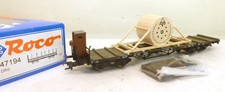 Roco H0 47194 DRG-Rungenwagen SS, schwarz, mit Kabeltrommel, KK   V31