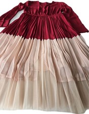 Kleid ? Max Mara Weinrot Hell Rosa Plissé Tüll 40 M Elegant Sommer