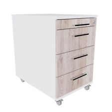 Rollcontainer 60cm tief mit 3 Schubladen und Materialauszug Bürocontainer