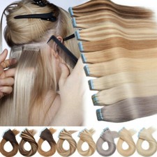 40Stück Tape in Extensions 100% Remy Echthaar DICK Haarverlängerung Skin Weft DE