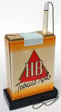 HB Tobacco Rolls Vintage Werbe Display Stifthalter mit Kugelschreiber D 70er