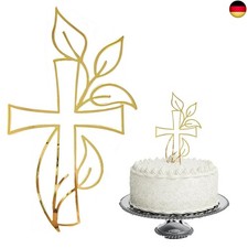 1 Stück Tortendeko Kreuz Gold