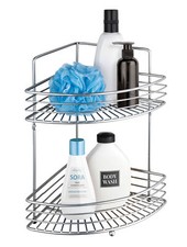 WENKO Eck Regal Milano 2 Etagen Chrom Regal Badezimmer Ablagen Bad WC Dusche