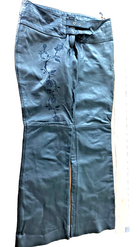 Motorradhose schwarz leder - schwarz,