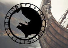 1 x Auto Aufkleber Viking Wikinger Wolf Fenrir Rund Symbol 12 cm x 12 cm