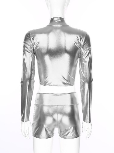 Damen metallic langarm - damen,