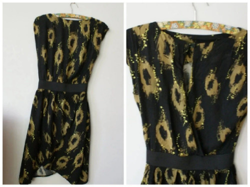 Artistic black yellow dress