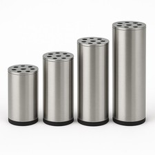 4x Möbelfüße Silber Matt