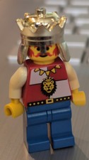 LEGO  Minifigur Classic Castle Royal Knights König rot weiß Löwenkopf Krone