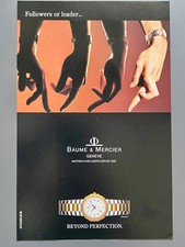 Baume & Mercier Riviera Beyond Perfection Original 1989 Vintage Advert Werbung
