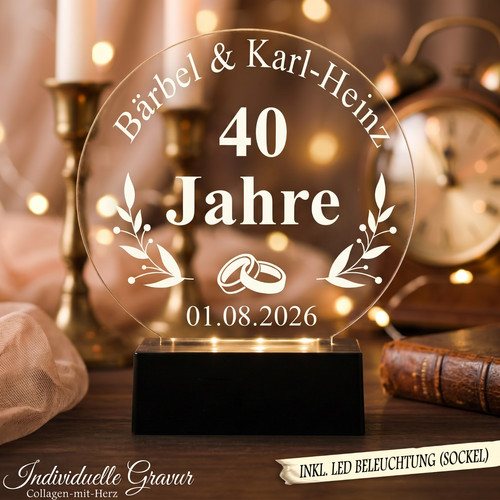 Gravur aufsteller 40 jahre - ❤,
