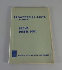 Teilekatalog / Ersatzteilliste Sachs Motor Diesel 600 L Stand 1964