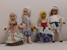 4 Künstlerpuppen VEB  biggi   Waltershausen Barock Paar, Müller Paar 70er DDR