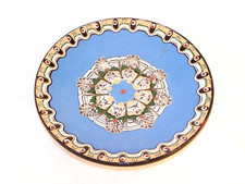 Bulgarien Keramik Wandteller, 60/70er Jahre, sehr selten m. blauem Hintergrund