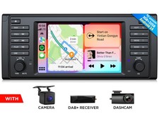 DAB+CAM+DVR+Für BMW E39 525 E39X7 7" IPS Android 14 Autoradio Apple CarPlay Navi
