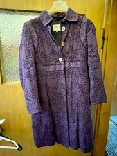 Damenmantel, Noa Noa, lila innen gesteppt, mit Zierstickerei 38