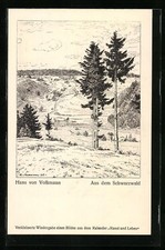 Künstler-AK Hans von Volkmann: Partie aus dem Schwarzwald 