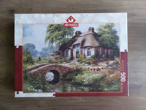 Art puzzle green - "green, village"