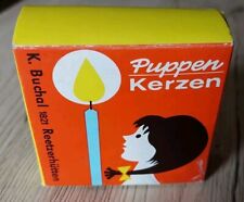 ALTE Schachtel "PUPPEN KERZEN" komplett mit 40 bunten Kerzen  - K.Buchal 1821 R.