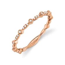 14K Rose Gold Diamant Ehering