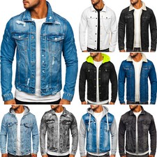 Jeansjacke Übergangsjacke Sweatjacke Jacke Casual Motiv Herren Mix BOLF Classic