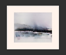 Original Aquarell Bild Abstrakt Natur Gold Handgemalt 24x30 cm