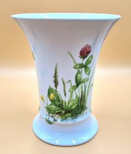 Größere Vase Hutschenreuther Selb, Blumendekor mit Schmetterlingen, Trichtervase