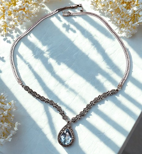 Collier 925 silber blautopas - 925,