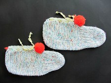 Strick-Hausschuhe / Haussocken / Handarbeit / 50er Jahre/ Vintage /ca. Gr. 36-37