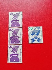 BRD - Unfallverhütung - 20, 70  Pf - mit grünem Klebestr. auf erster Rollenmarke