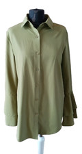 Bluse, grün, Trompetenärmel, Gr. M, geknöpft, gute Qualität