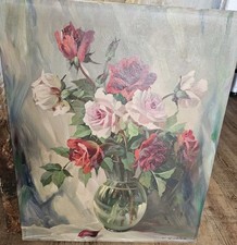 Walter Richter 1913 - 1989, Rosenstrauß, Öl / LW, signiert