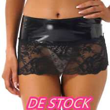 DE Damen Spitzenleder Minirock Wetlook Sexy Kurzn Bodycon Röcke Party Clubwears