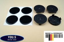 4 Nabenkappen mit Schwarzen Silikon Aufklebern  55,0 mm - TTE Borbet