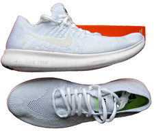 Nike MEN FREE RN Flyknit Gr 41 US 8 NEU weiß 880843 100 white platinum Herren