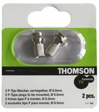 Thomson 2x F-Stecker auf Koaxial-Kabel F-Typ Antenne Koax-Kabel TV Sat Verbinder