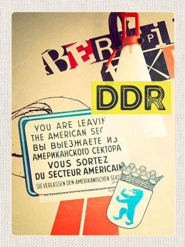 Holzschild 40x30 berlin - berlin, ddr